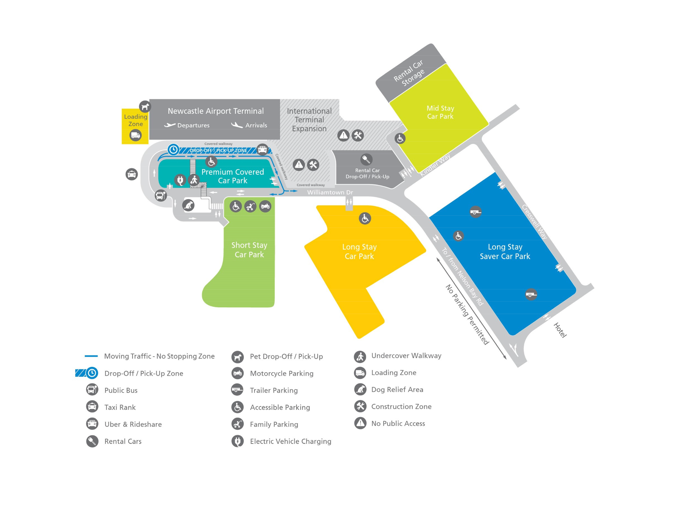 Newcastle Airport Carpark Map