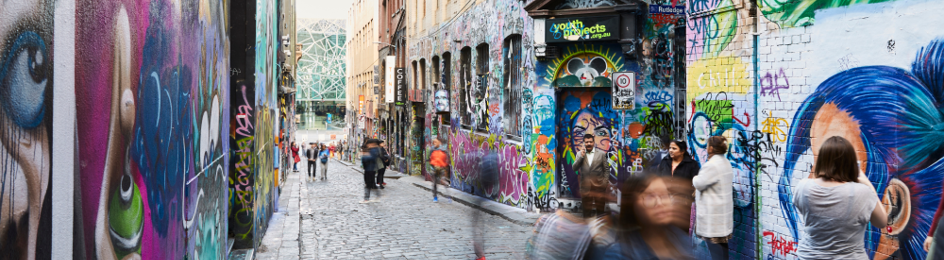 Long exposure image of Hosier Lane Melbourne 