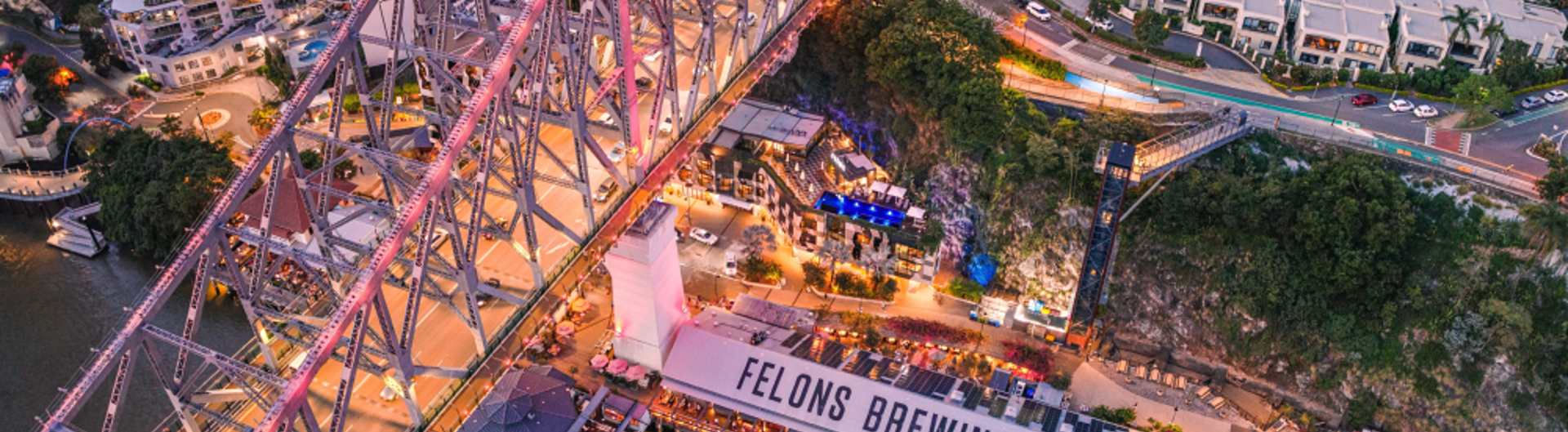 Aerial view of Story Bridge in Brisbane
