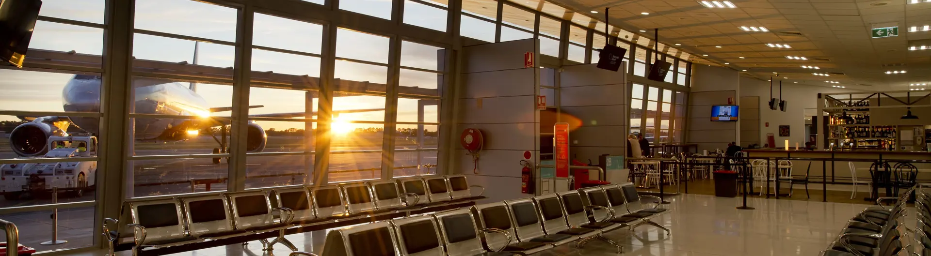 Seating at Newcastle Airport in departures terminal 