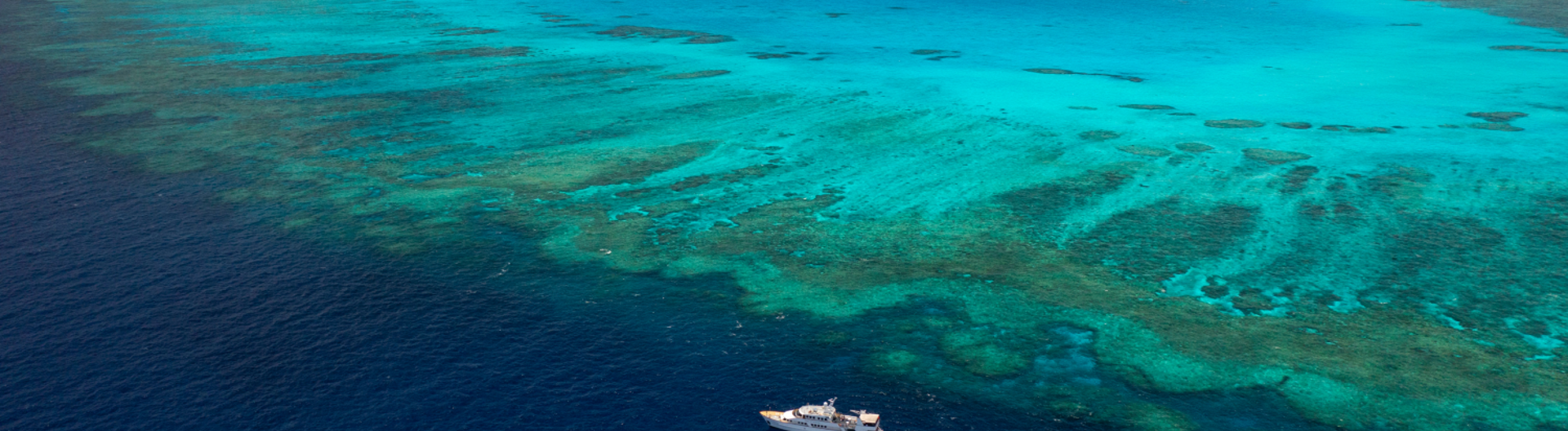 Aerial shot of the Great Barrier Reef near Cairns