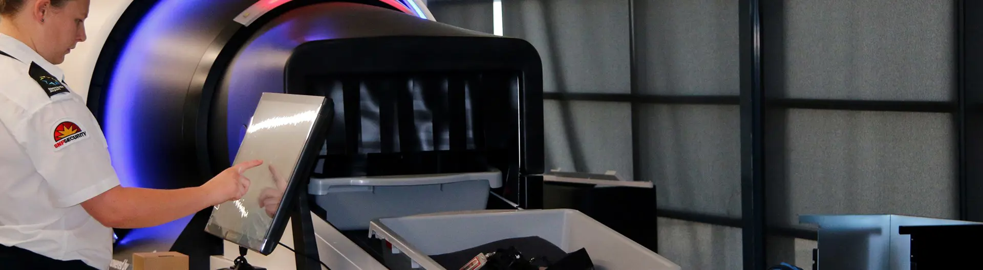 Security screening machine at Newcastle Airport
