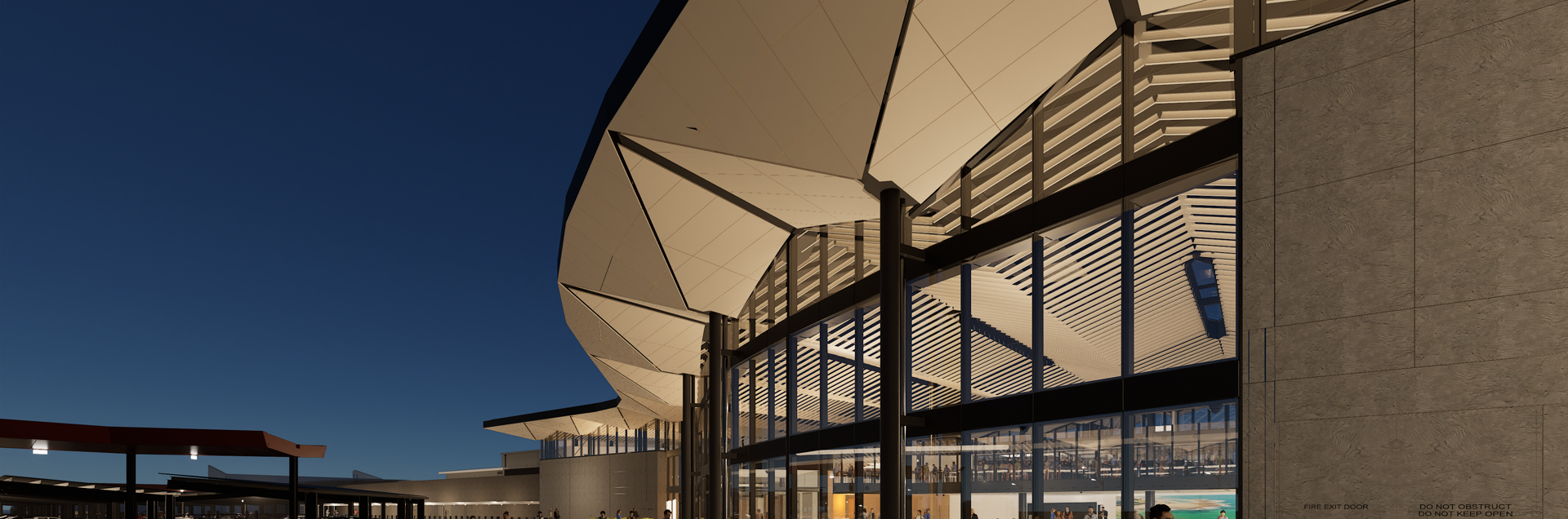 Newcastle Airport Render Arrivals Forecourt