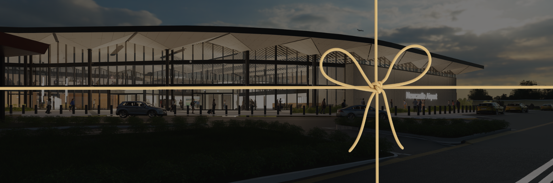 Newcastle Airport Render Arrivals Forecourt